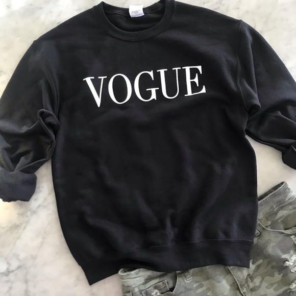 Tops - Vogue black pullover sweatshirt unisex sizing